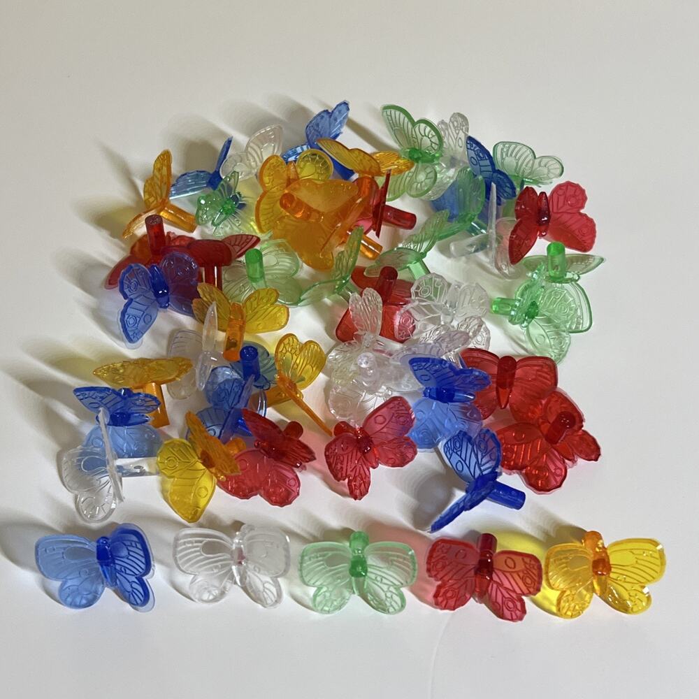 Set of 50 Butterflies Ceramic Christmas Tree Light Bulb Multicolor Butterfly